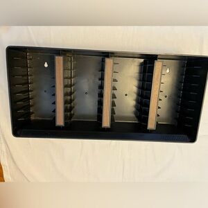 Vintage(36) slot 8 track tape, black wall holder